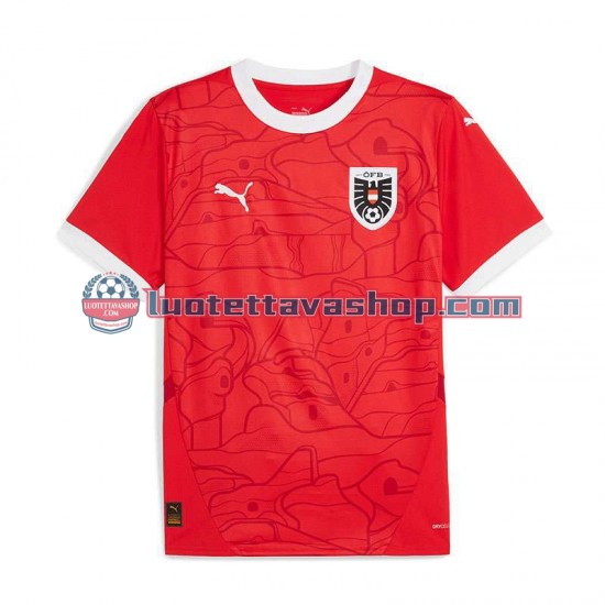 Miehet Itävalta Euro 2024 Punainen Lyhythihainen Fanipaita ,Koti