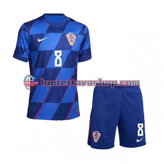 Lapset Kroatia Mateo Kovacic 8 Euro 2024 Lyhythihainen Fanipaita ,Vieras