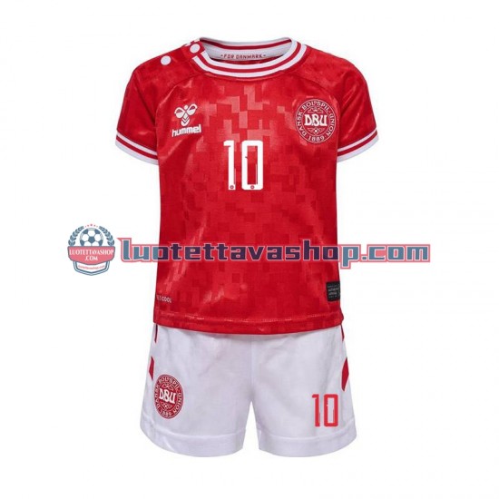 Lapset Tanska Eriksen 10 Euro 2024 Lyhythihainen Fanipaita ,Koti