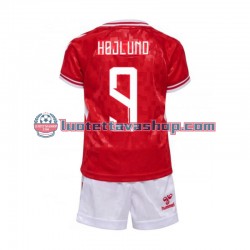 Lapset Tanska Hojlund 9 Euro 2024 Lyhythihainen Fanipaita ,Koti