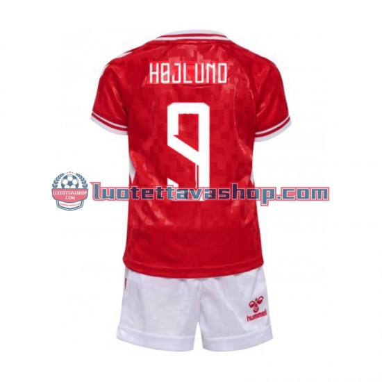 Lapset Tanska Hojlund 9 Euro 2024 Lyhythihainen Fanipaita ,Koti