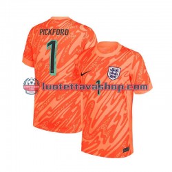 Miehet Englanti Maalivahdin Pickford 1 Euro 2024 Oranssi Lyhythihainen Fanipaita ,Koti