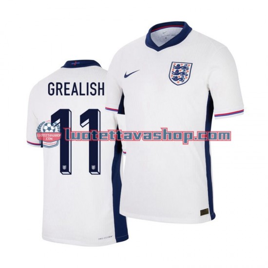 Miehet Englanti Jack Grealish 11 Euro 2024 Lyhythihainen Fanipaita ,Koti
