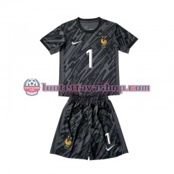 Lapset Ranska Maalivahdin Hugo Lloris 1 Euro 2024 Musta Lyhythihainen Fanipaita ,Vieras