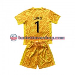 Lapset Ranska Maalivahdin Hugo Lloris 1 Euro 2024 Keltainen Lyhythihainen Fanipaita ,Koti