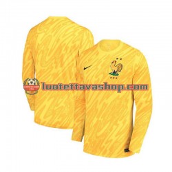 Miehet Ranska Maalivahdin Euro 2024 Keltainen Pitkähihainen Fanipaita ,Koti