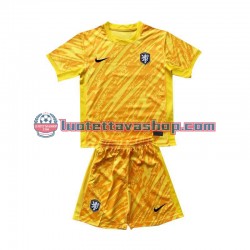 Lapset Alankomaat Maalivahdin Euro 2024 Lyhythihainen Fanipaita ,Vieras