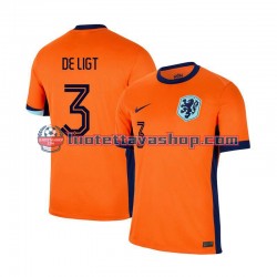 Miehet Alankomaat Matthijs de Ligt 3 Euro 2024 Lyhythihainen Fanipaita ,Koti