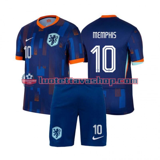 Lapset Alankomaat Memphis Depay 10 Euro 2024 Lyhythihainen Fanipaita ,Vieras