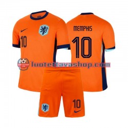 Lapset Alankomaat Memphis Depay 10 Euro 2024 Lyhythihainen Fanipaita ,Koti