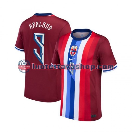 Miehet Norja Haaland 9 2024 Punainen Lyhythihainen Fanipaita ,Koti