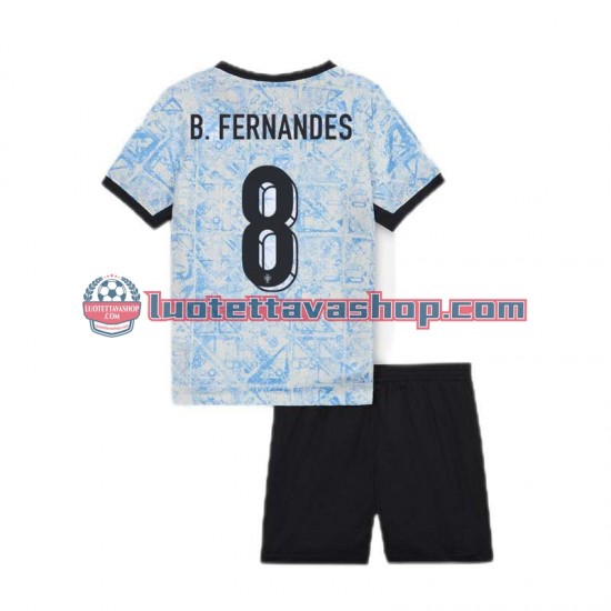 Lapset Portugali Bruno Fernandes 8 Euro 2024 Lyhythihainen Fanipaita ,Vieras