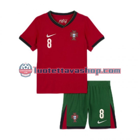 Lapset Portugali Bruno Fernandes 8 Euro 2024 Lyhythihainen Fanipaita ,Koti