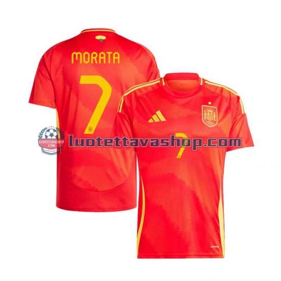 Miehet Espanja Alvaro Morata 7 Euro 2024 Lyhythihainen Fanipaita ,Koti