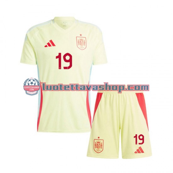 Lapset Espanja Lamine Yamal 19 Euro 2024 Lyhythihainen Fanipaita ,Vieras