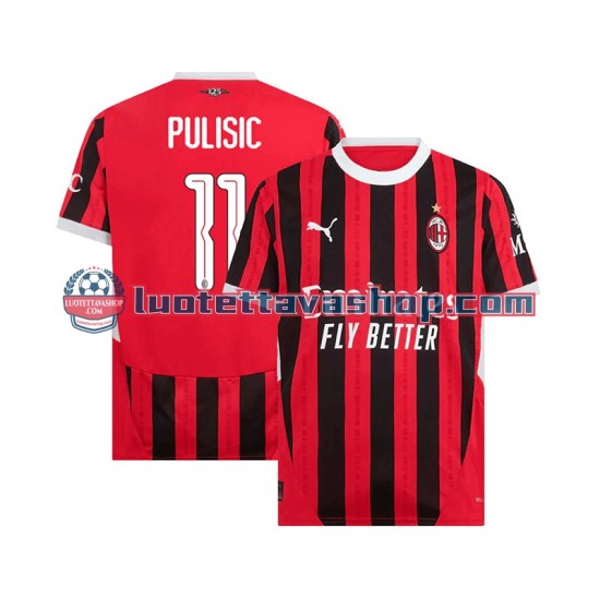 Miehet AC Milan UCL Font PULISIC 11 2024-2025 Lyhythihainen Fanipaita ,Koti
