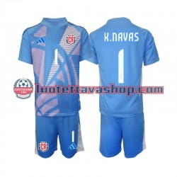 Lapset Costa Rica Maalivahdin Keylor Navas 1 2024 Sininen Lyhythihainen Fanipaita ,Koti