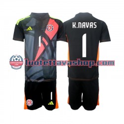 Lapset Costa Rica Maalivahdin Keylor Navas 1 2024 Musta Lyhythihainen Fanipaita ,Kolmas