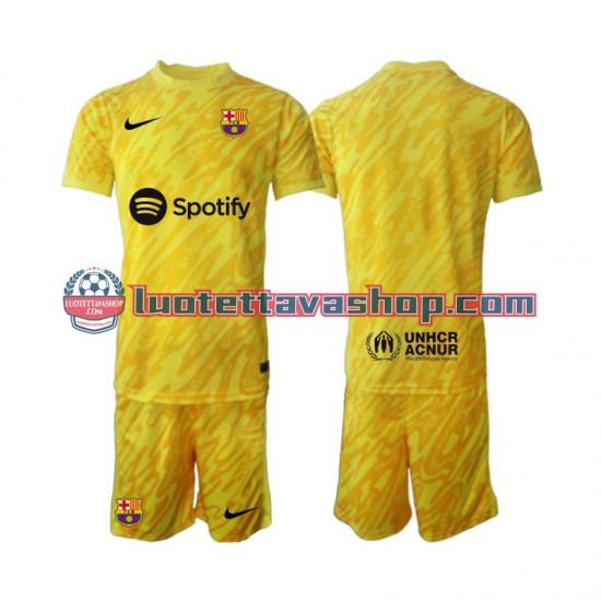 Lapset FC Barcelona Maalivahdin 2024-2025 Lyhythihainen Fanipaita ,Vieras