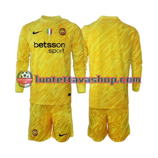 Lapset Inter Milan Maalivahdin 2024-2025 Pitkähihainen Fanipaita ,Vieras