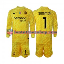 Lapset Inter Milan Maalivahdin Yann Sommer 1 2024-2025 Pitkähihainen Fanipaita ,Vieras