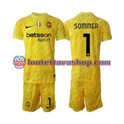 Lapset Inter Milan Maalivahdin Yann Sommer 1 2024-2025 Lyhythihainen Fanipaita ,Vieras