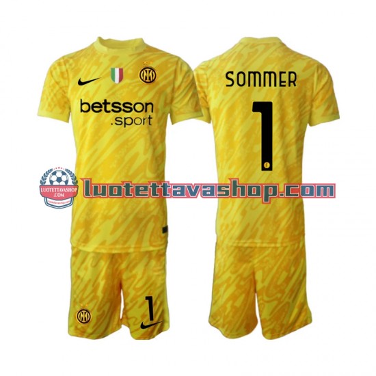 Lapset Inter Milan Maalivahdin Yann Sommer 1 2024-2025 Lyhythihainen Fanipaita ,Vieras
