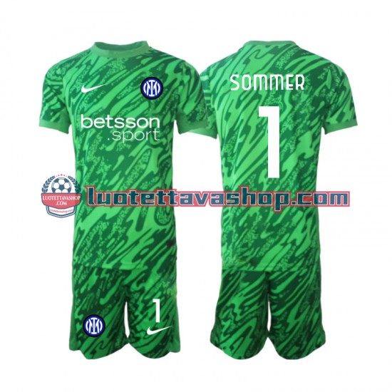 Lapset Inter Milan Maalivahdin Yann Sommer 1 2024-2025 Lyhythihainen Fanipaita ,Koti