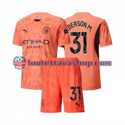 Lapset Manchester City Maalivahdin Ederson Moraes 31 2024-2025 Lyhythihainen Fanipaita ,Vieras