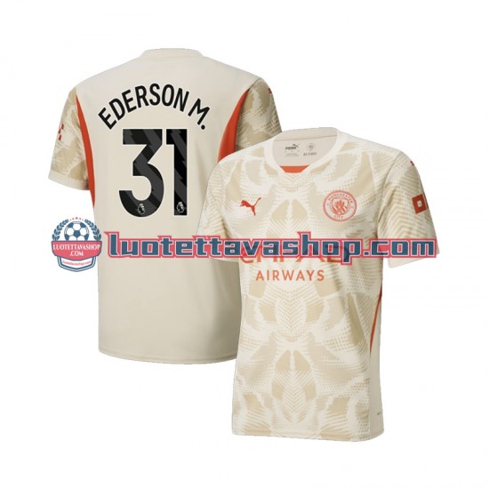 Miehet Manchester City Maalivahdin Ederson Moraes 31 2024-2025 Lyhythihainen Fanipaita ,Kolmas