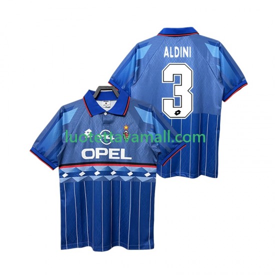 Miehet AC Milan ALDINI 3 Retro 1995 1996 Lyhythihainen Fanipaita ,Vieras