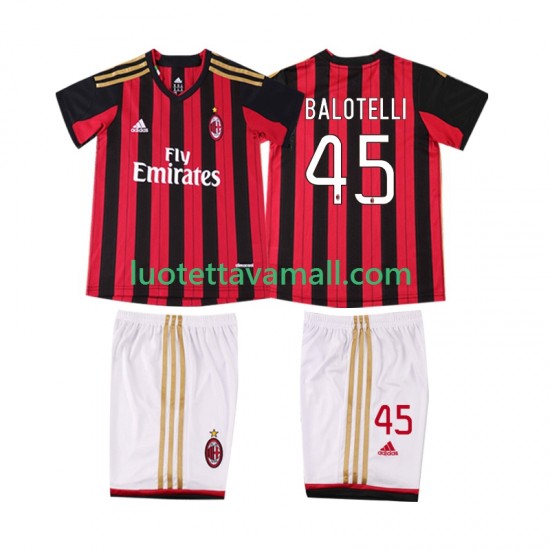 Lapset AC Milan BALOTELL 45 Retro 2013 2014 Lyhythihainen Fanipaita ,Koti