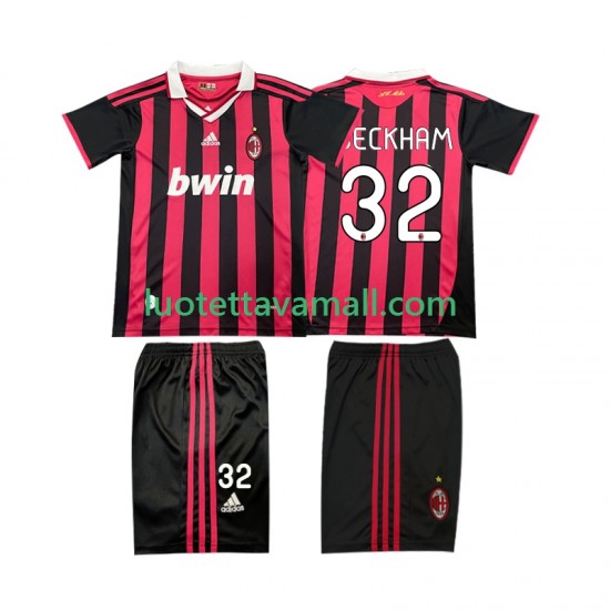 Lapset AC Milan BECKHAM 32 Retro 2009 2010 Lyhythihainen Fanipaita ,Koti