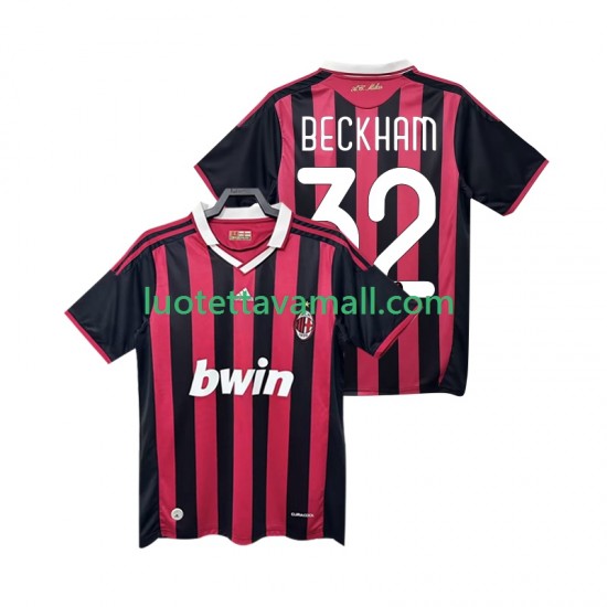 Miehet AC Milan BECKHAM 32 Retro 2009 2010 Lyhythihainen Fanipaita ,Koti
