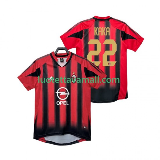 Miehet AC Milan KAKA 22 Retro 2004 2005 Lyhythihainen Fanipaita ,Koti