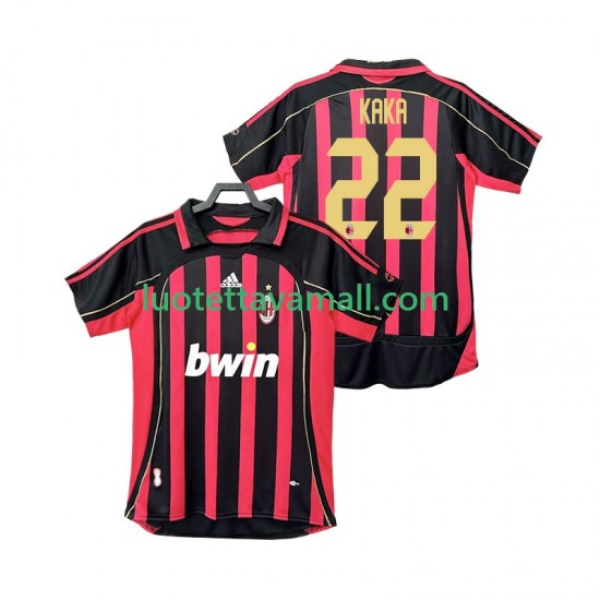 Miehet AC Milan KAKA 22 Retro 2006 2007 Lyhythihainen Fanipaita ,Koti