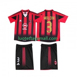 Lapset AC Milan MALDINI 3 Retro 2004 2005 Lyhythihainen Fanipaita ,Koti