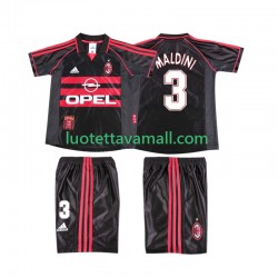 Lapset AC Milan MALDINI 3 Retro 1998 1999 Lyhythihainen Fanipaita ,Kolmas
