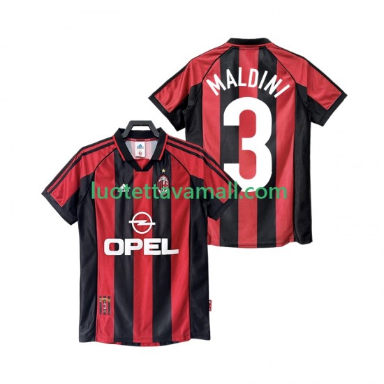 Miehet AC Milan MALDINI 3 Retro 1998 1999 Lyhythihainen Fanipaita ,Koti