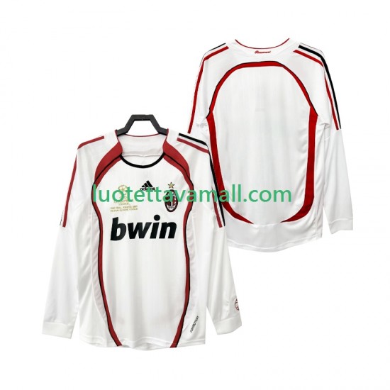 Miehet AC Milan Retro 2006 2007 Pitkähihainen Fanipaita ,Vieras