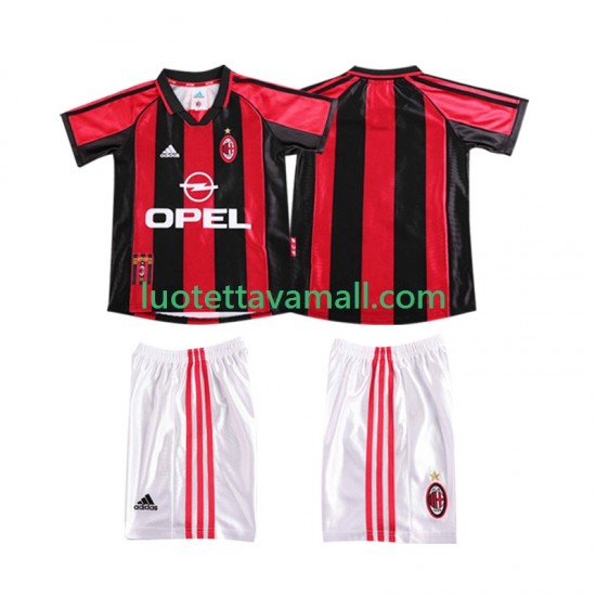 Lapset AC Milan Retro 1998 1999 Lyhythihainen Fanipaita ,Koti