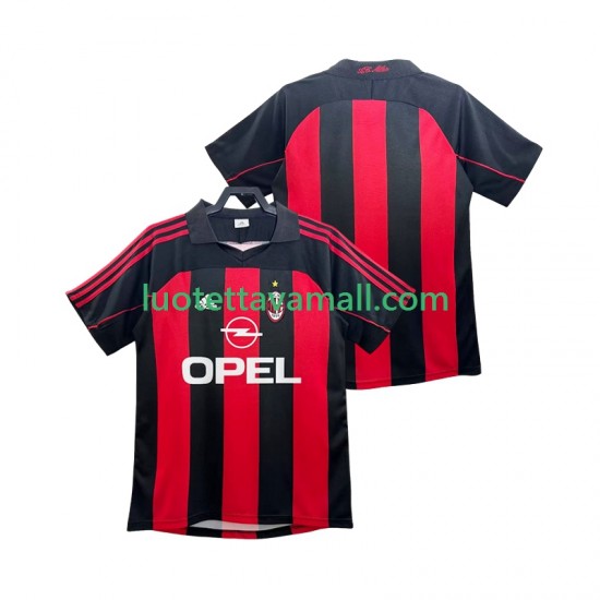 Miehet AC Milan Retro 2000 2002 Lyhythihainen Fanipaita ,Koti