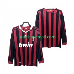 Miehet AC Milan Retro 2009 2010 Pitkähihainen Fanipaita ,Koti
