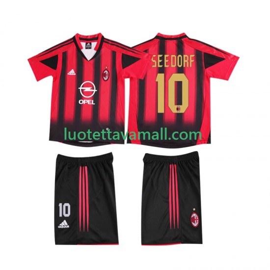Lapset AC Milan SEEDORF 10 Retro 2004 2005 Lyhythihainen Fanipaita ,Koti