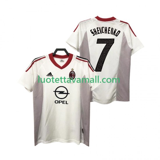 Miehet AC Milan SHEVCHENKO 7 Retro 2004 2005 Lyhythihainen Fanipaita ,Vieras