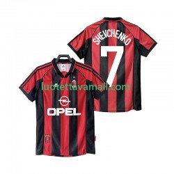 Miehet AC Milan SHEVCHENKO 7 Retro 1998 1999 Lyhythihainen Fanipaita ,Koti