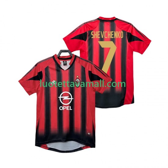 Miehet AC Milan SHEVCHENKO 7 Retro 2004 2005 Lyhythihainen Fanipaita ,Koti
