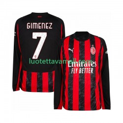 Miehet AC Milan Santiago Gimenez 7 2025-2026 Pitkähihainen Fanipaita ,Koti