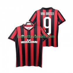 Miehet AC Milan VAN BASTEN 9 Retro 1990 1991 Lyhythihainen Fanipaita ,Koti