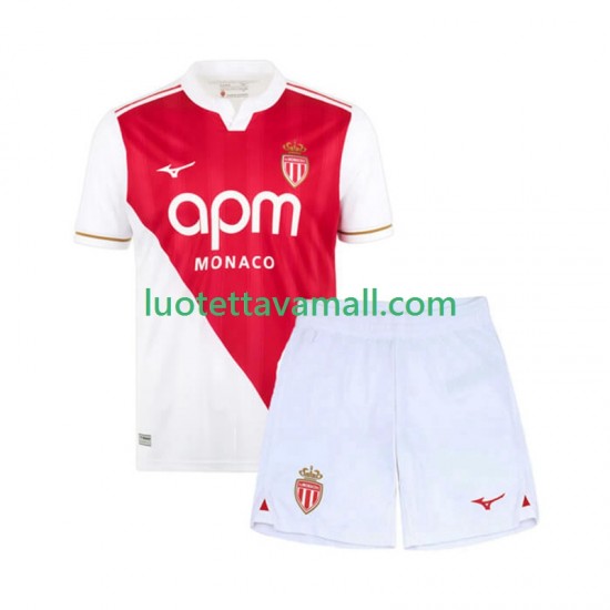 Lapset AS Monaco 2025-2026 Lyhythihainen Fanipaita ,Koti